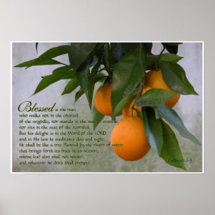 Psalmen 1:1-3 Schrift Drucken Poster