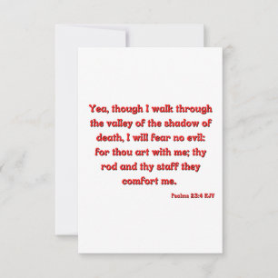 Psalmen 23:4 Bibelverse Schrift Flachgrüße Karte