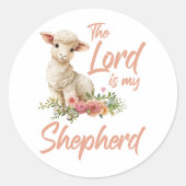 Psalmen 23 Der Herr ist mein Hirte Christlicher Gl Runder Aufkleber (Vorderseite)
