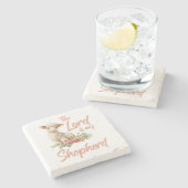 Psalmen 23 Der Herr ist mein Hirte Christlicher Gl Steinuntersetzer (Seitenansicht)