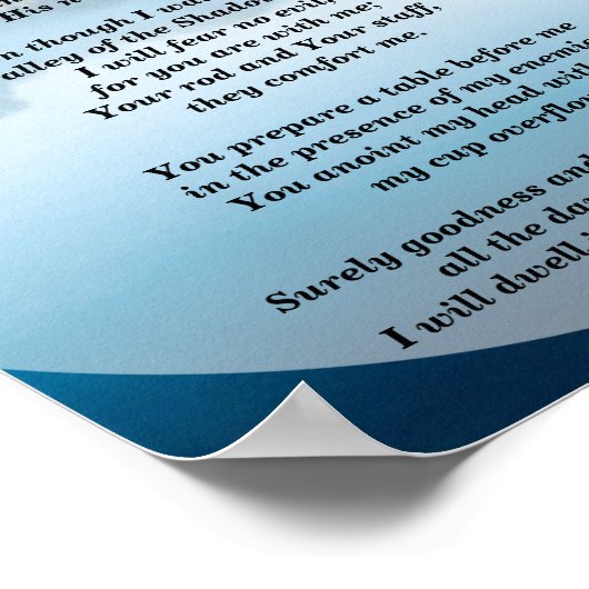 Psalmen 23 Der Herr ist mein Schäferposter Poster (Ecke)