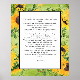 Psalmen 23 Goldene Sonnenblumen Grenze Poster