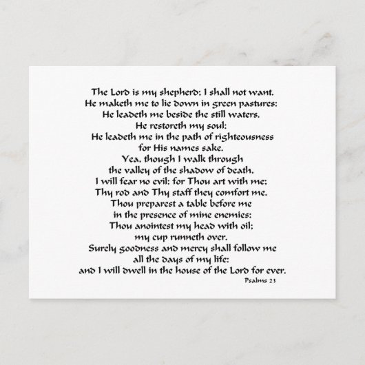 Psalmen 23 postkarte (Vorderseite)
