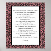 Psalmen 23 Rosa und schwarze Damaskus Poster (Vorne)
