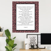 Psalmen 23 Rosa und schwarze Damaskus Poster (Heimbüro)