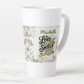 Psalmen 28:7 Lord My Stärke and Shield Custom Milchtasse (Rechte Ecke)