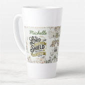 Psalmen 28:7 Lord My Stärke and Shield Custom Milchtasse (Linke Ecke)