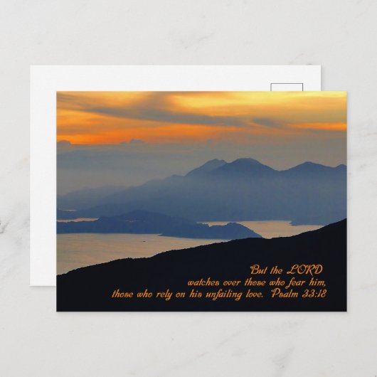 Psalmen 33:18 Inspiration Postkarte (Vorne/Hinten)