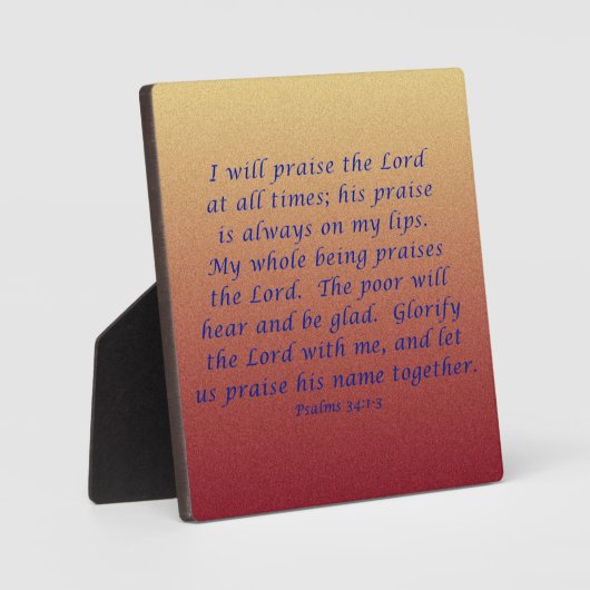 Psalmen 34:1-3 fotoplatte (Vorderseite)