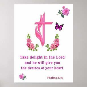 Psalmen 37:4 poster