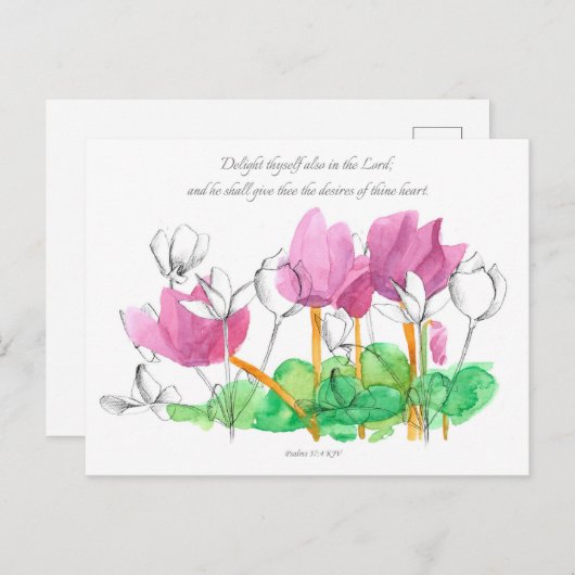 Psalmen 37:4 Schrift Freut euch im Herrn Postkarte (Vorne/Hinten)