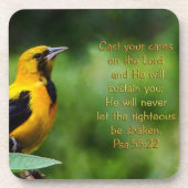 Psalmen 55:22 Inspiration Getränkeuntersetzer (Vorderseite)