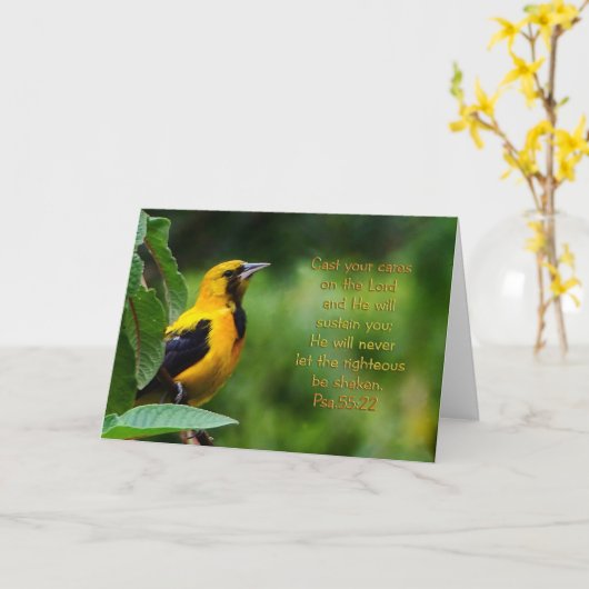 Psalmen 55:22 Inspiration Karte (Gelbe Blume)