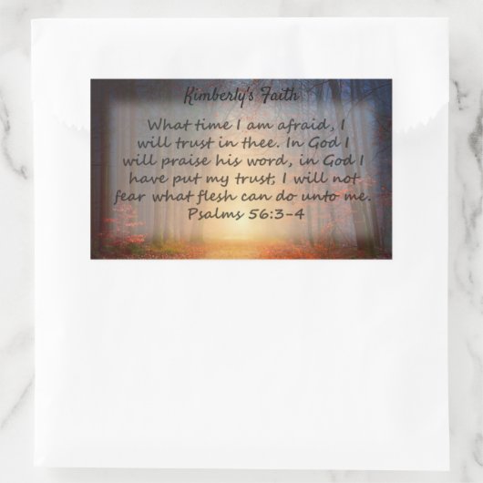 Psalmen 56: 3-4 rechteckiger aufkleber (Tasche)