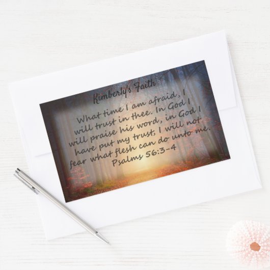 Psalmen 56: 3-4 rechteckiger aufkleber (Umschlag)