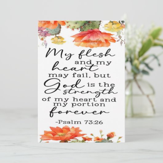 Psalmen 73:26 Ermutigungskarte Dankeskarte (Stehend Vorderseite)