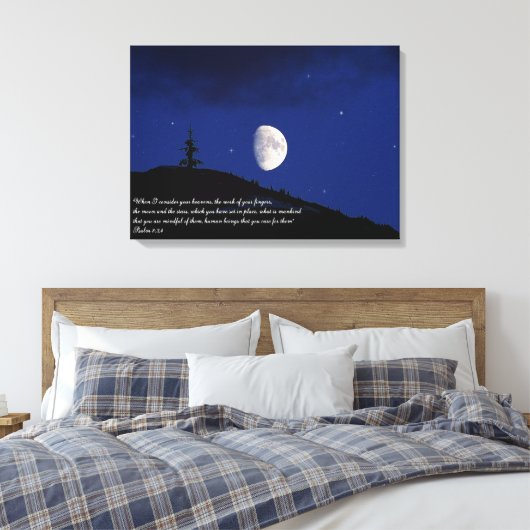 Psalmen 8:3,4 Schrift Inspiration Leinwanddruck (Insitu (Schlafzimmer))