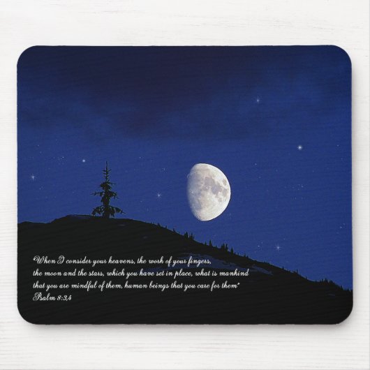 Psalmen 8:3,4 Schrift Inspiration Mousepad (Vorne)