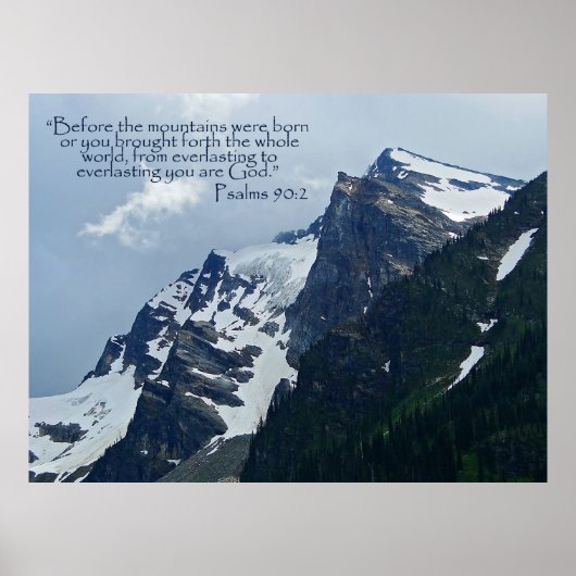 Psalmen 90:2 Rocky Mountains Inspiration Poster (Vorne)