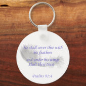 Psalmen 91:4 Er wird dich mit seinen Federn bedeck Schlüsselanhänger (Rückseite)