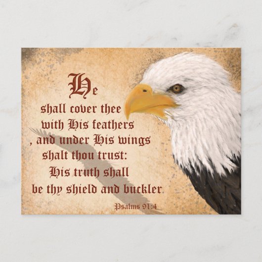 Psalmen 91:4 postkarte (Vorderseite)