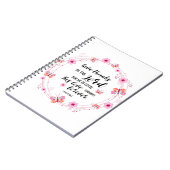 Psalmen Christliche Bibel Verse Rosa Flora Notizblock (Linke Seite)