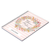 Psalmen ehrfürchtiges Notizbuch Frauen Blumenkranz Notizblock (Linke Seite)