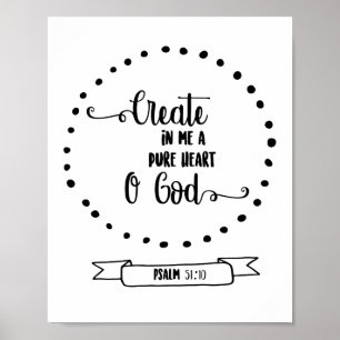 Psalmen reines Herz Bibelvers Kalligrafie Poster