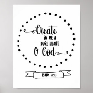 Psalmen reines Herz Bibelvers Kalligrafie Poster