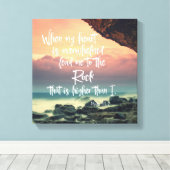 Psalmen: Wenn mein Herz überwältigt ist Bibelverse Leinwanddruck (Insitu (Holzboden))