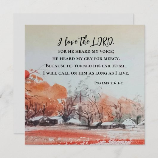 Psalms 116 1-2 I Liebe der LORD Bible Flat Card (Vorne/Hinten)