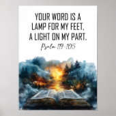 Psalms 119:105 Your word ia a Lamp Poster (Vorne)
