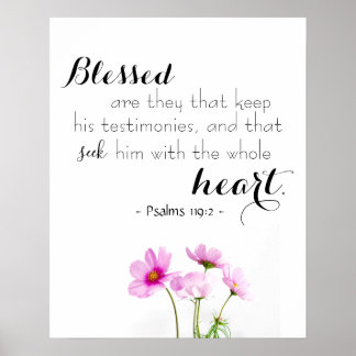 Psalms 119:2 Bibelverse Christliches Poster