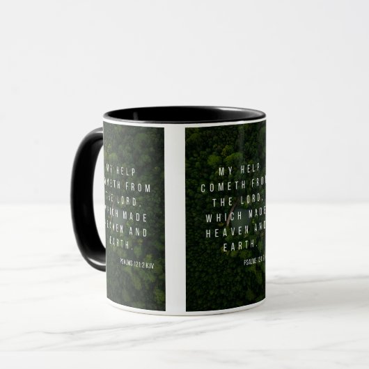 Psalms 121:2 KJV Bibelschrift Bild Zwei-Tonen-Tass Tasse (Vorderseite Links)