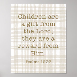 Psalms 127 Scripture Wall Art Poster