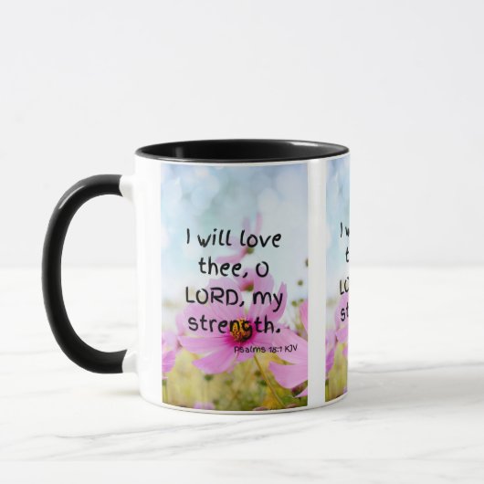Psalms 18:1 KJV Bible Verse Pic Zwei-Tone-Tasse Tasse (Links)
