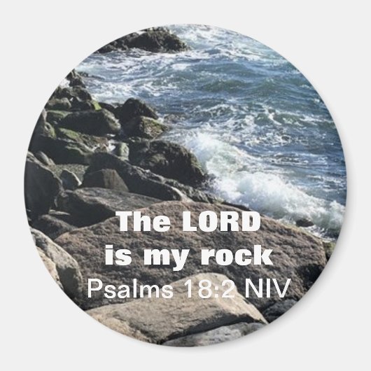Psalms 18:2 Lord ist mein Rock Foto of Ocean Rocks Magnet (Vorne)