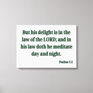 Psalms 1:2 Bibel Verse KJV Mauer Art Leinwanddruck