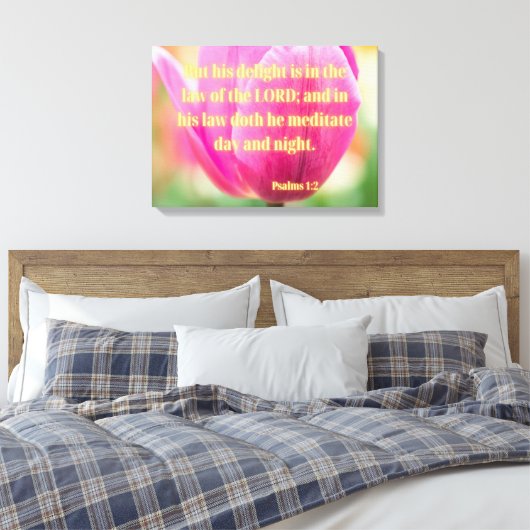 Psalms 1:2 Bibelverse KJV Mauer Art Leinwanddruck (Insitu (Schlafzimmer))