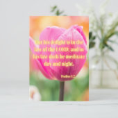 Psalms 1:2 KJV Bibelverse Pic Flat Greyerzerekarte Karte (Stehend Vorderseite)