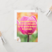 Psalms 1:2 KJV Bibelverse Pic Flat Greyerzerekarte Karte (Vorderseite/Rückseite Beispiel)