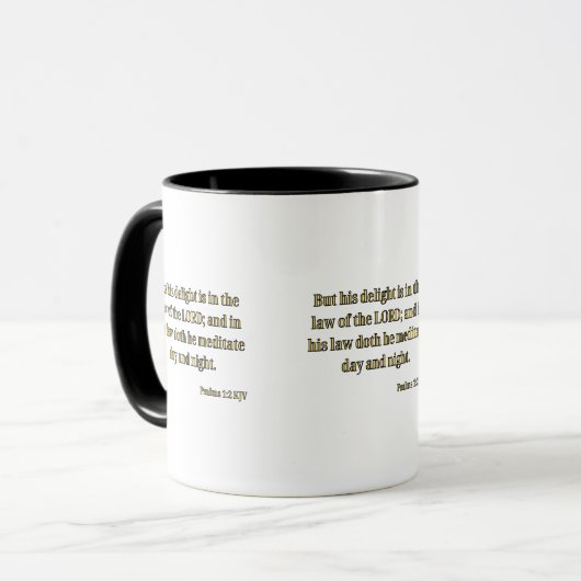 Psalms 1:2 KJV Bibelverse Zweitone-Tasse Tasse (Vorderseite Links)