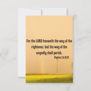 Psalms 1:6 KJV Bibelverse Pic Flat Greeting Card Karte