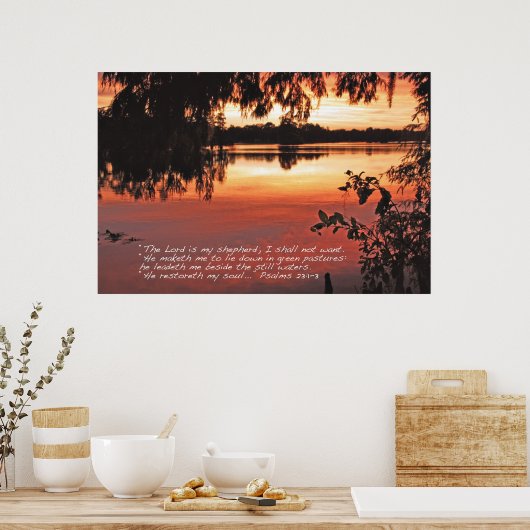 Psalms 23:1-3 Scripture Poster (Küche)