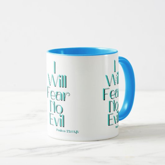 Psalms 23:4 Bibelschrift Verse Zwei-Tone-Tasse Tasse (VorderseiteRechts)