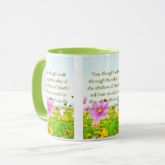 Psalms 23:4 KJV Bible Scripture Pic Two-Tone Tasse (Vorderseite Links)