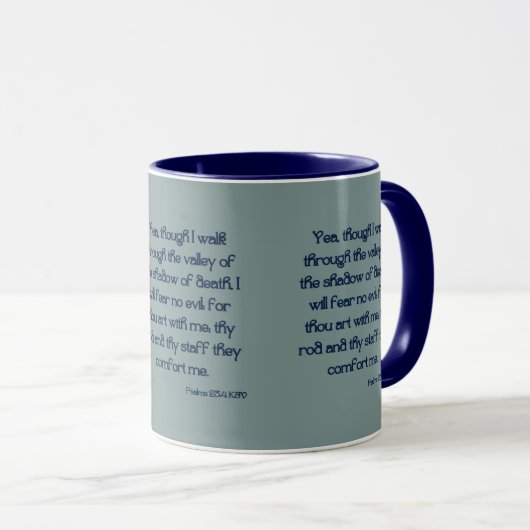 Psalms 23:4 KJV Bible Scripture Two-Tone Tasse (VorderseiteRechts)