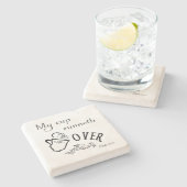 Psalms 23:5 Mein Cup läuft über Steinuntersetzer (Seitenansicht)