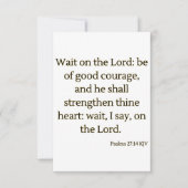 Psalms 27:14 KJV Bibelschrift Begrüßung Karte (Vorderseite)