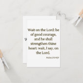 Psalms 27:14 KJV Bibelschrift Begrüßung Karte (Vorderseite/Rückseite Beispiel)